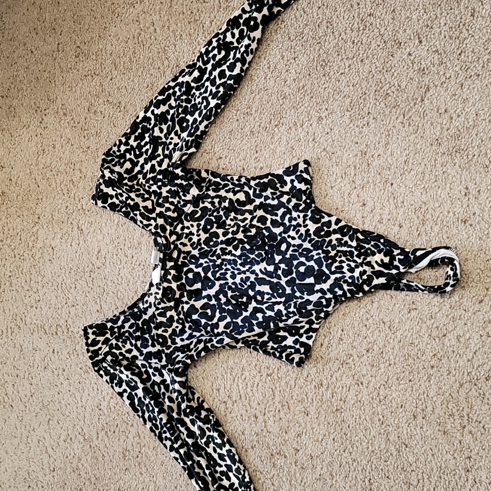 Vintage 1980s leopard thong bodysuit